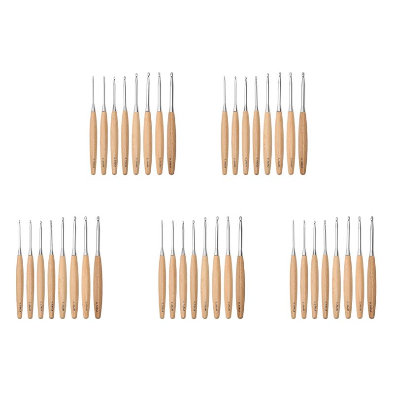 ABJI – 40 agulhas de crochê de - Wooden Crochet Hooks Ergonomic Handle avaliação e preço
