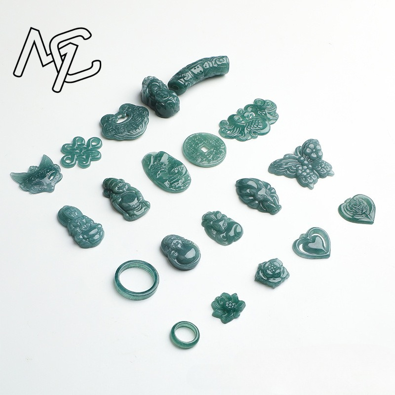 2 peças de jadeíte azul natura - Beading avaliação e preço