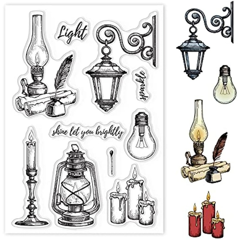 Luzes vintage de silicone tran - Clear Silicone Stamps For Card Making avaliação e preço